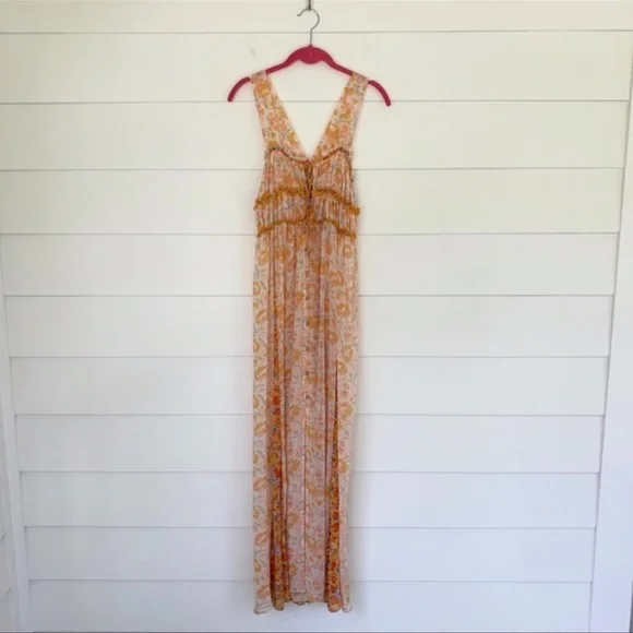 NEW Free People Dance with Me Printed Maxi Dress Ivory Combo Small - Picture 1 of 8